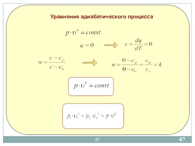 Уравнение адиабатического процесса