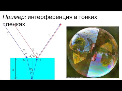 Пример: интерференция в тонких пленках