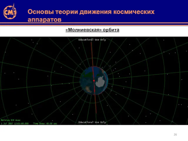 «Молниевская» орбита Основы теории движения космических аппаратов