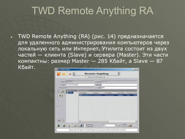 TWD Remote Anything RA TWD Remote Anything (RA) (рис. 14)