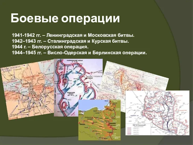 Боевые операции 1941-1942 гг. – Ленинградская и Московская битвы. 1942–1943