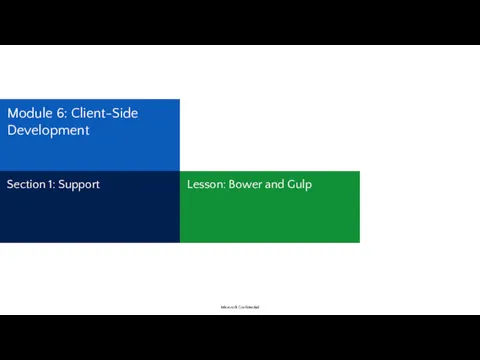 Module 6: Client-Side Development Section 1: Support Lesson: Bower and Gulp