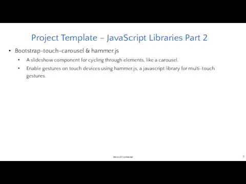 Project Template – JavaScript Libraries Part 2 Bootstrap-touch-carousel & hammer.js