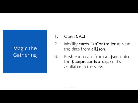 Open CA.3 Modify cardsListController to read the data from all.json.