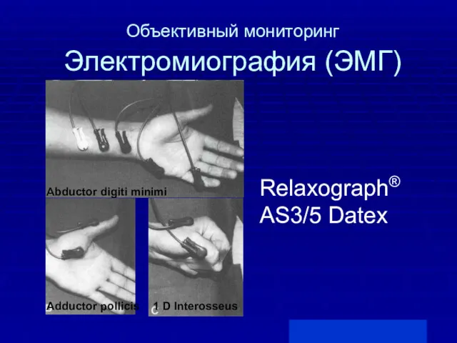 Объективный мониторинг Электромиография (ЭMГ) Relaxograph® AS3/5 Datex