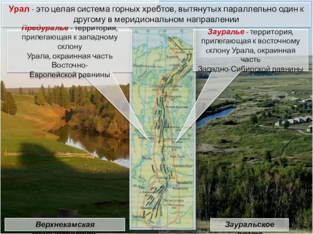 Предуралье - территория, прилегающая к западному склону Урала, окраинная часть