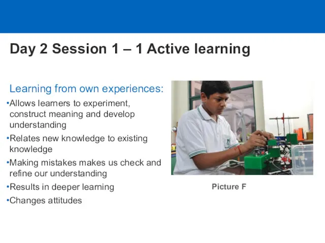 Day 2 Session 1 – 1 Active learning Learning from
