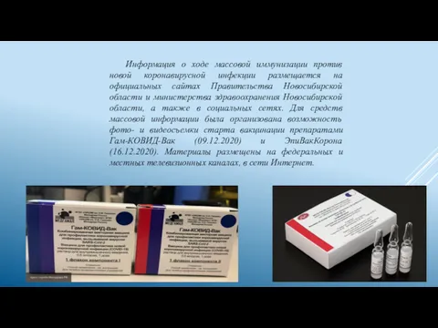 Информация о ходе массовой иммунизации против новой коронавирусной инфекции размещается