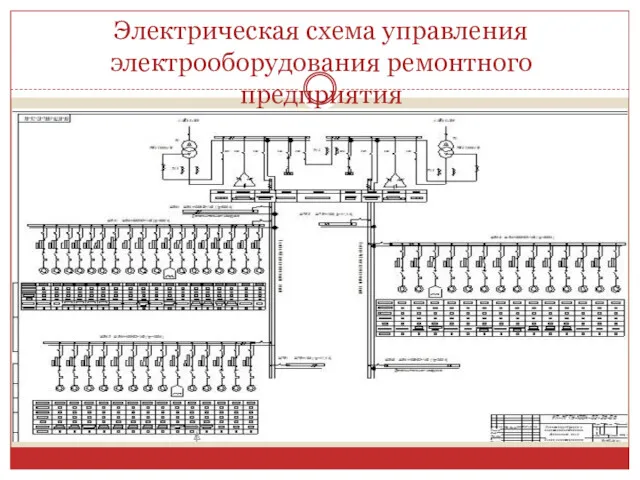 Электрическая схема управления электрооборудования ремонтного предприятия