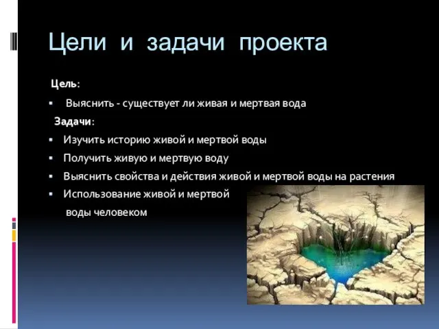 Цели и задачи проекта Цель: Выяснить - существует ли живая