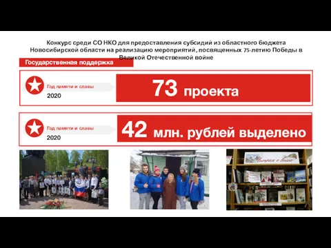 Года Год памяти и славы 2020 Около 73 проекта Года