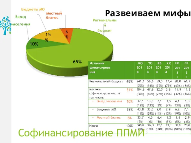 Развеиваем мифы Софинансирование ППМИ