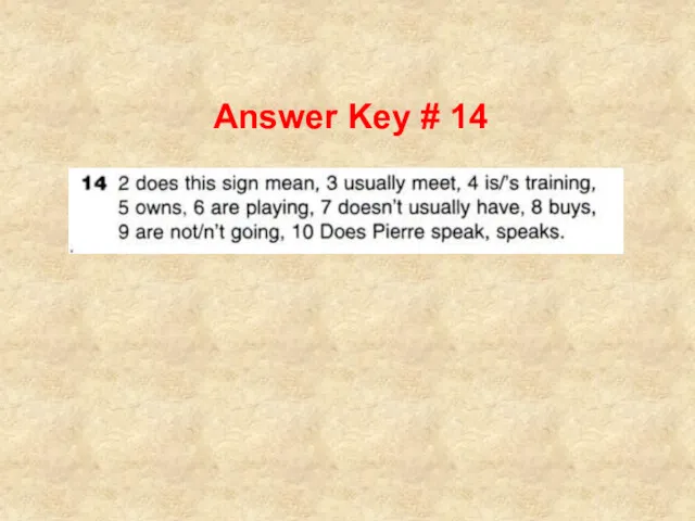 Answer Key # 14