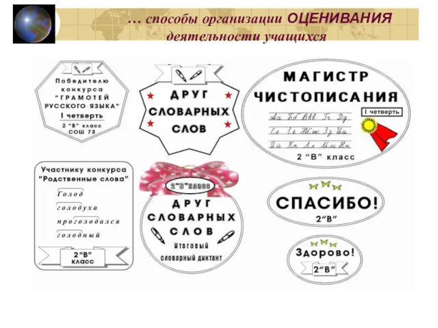 … способы организации ОЦЕНИВАНИЯ деятельности учащихся