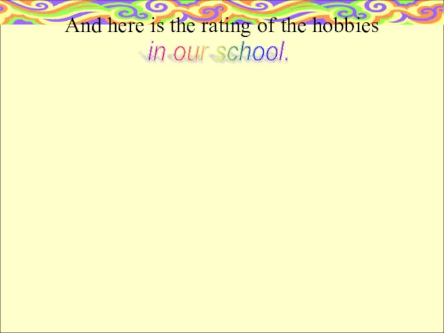 And here is the rating of the hobbies in our school.