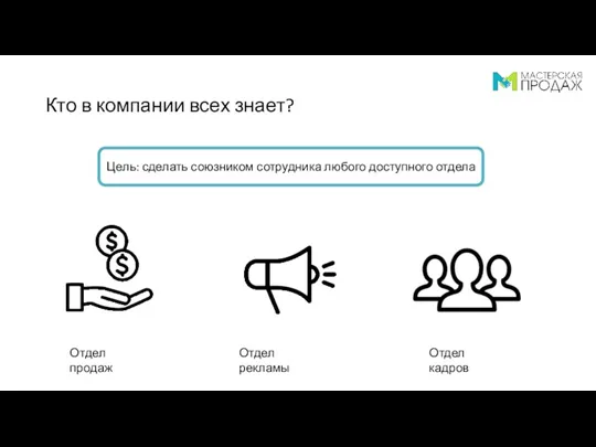 Кто в компании всех знает? Цель: сделать союзником сотрудника любого