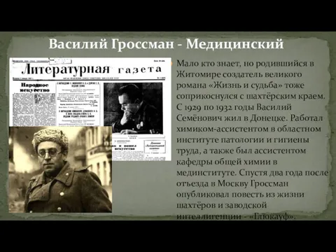 Мало кто знает, но родившийся в Житомире создатель великого романа «Жизнь и судьба»