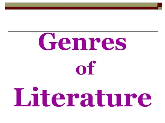 Genres of Literature