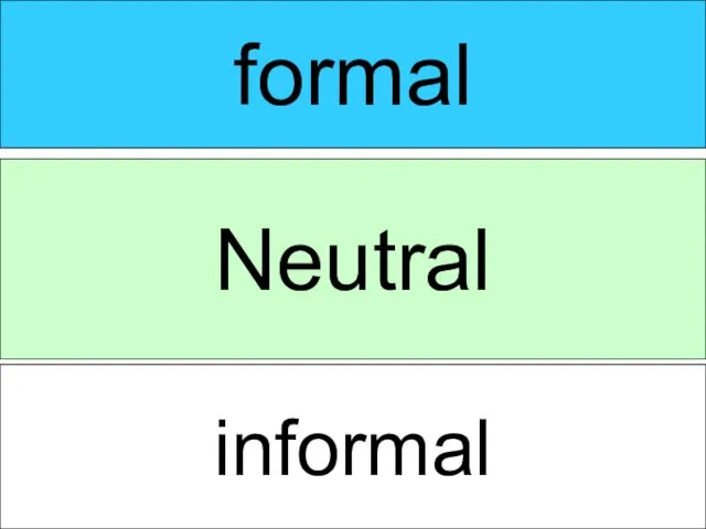 formal Neutral informal