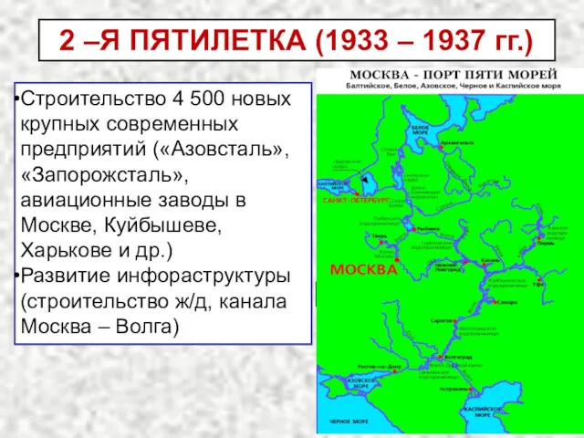 2 –Я ПЯТИЛЕТКА (1933 – 1937 гг.) Строительство 4 500