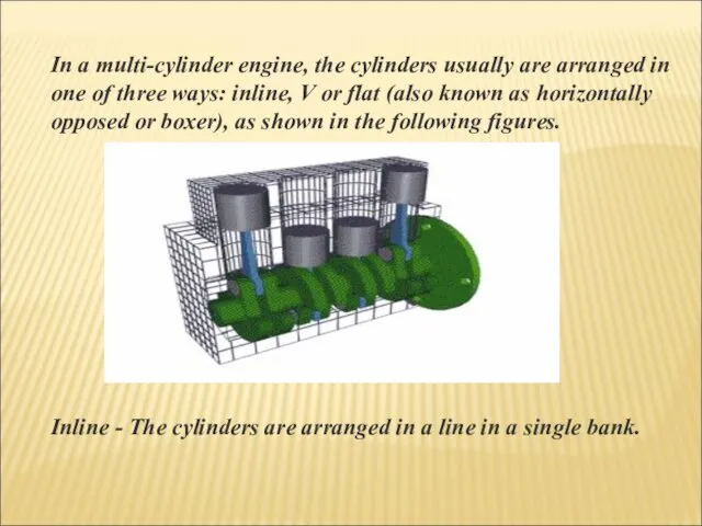 In a multi-cylinder engine, the cylinders usually are arranged in