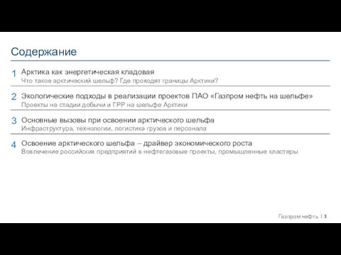 Содержание 1 2 Основные вызовы при освоении арктического шельфа Инфраструктура,