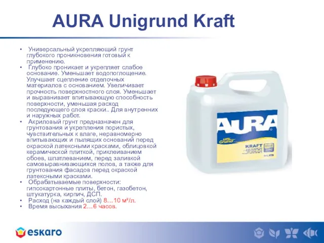 AURA Unigrund Kraft Универсальный укрепляющий грунт глубокого проникновения готовый к