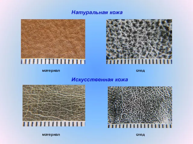 материал след Натуральная кожа Искусственная кожа материал след