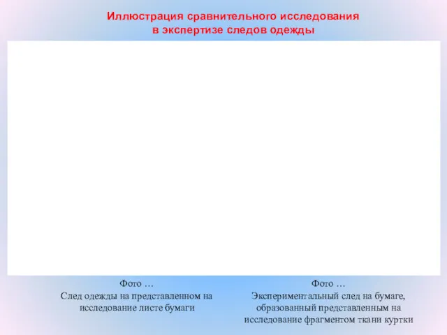 Иллюстрация сравнительного исследования в экспертизе следов одежды