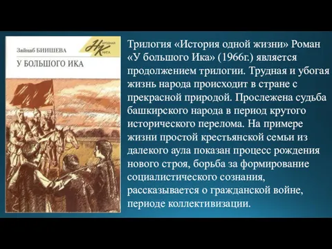 Трилогия «История одной жизни» Роман «У большого Ика» (1966г.) является