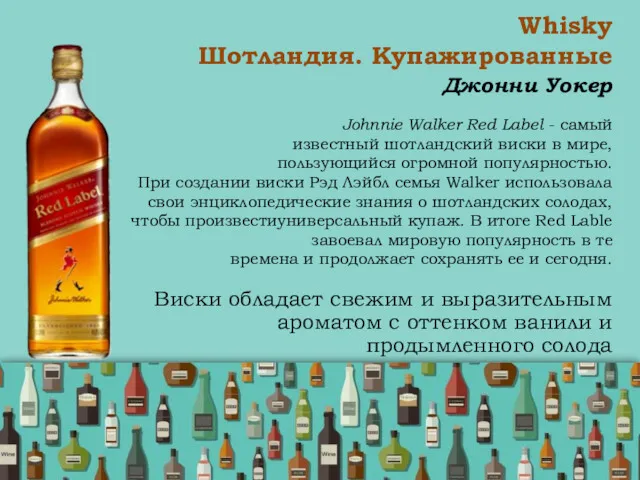 Whisky Шотландия. Купажированные Джонни Уокер Johnnie Walker Red Label -