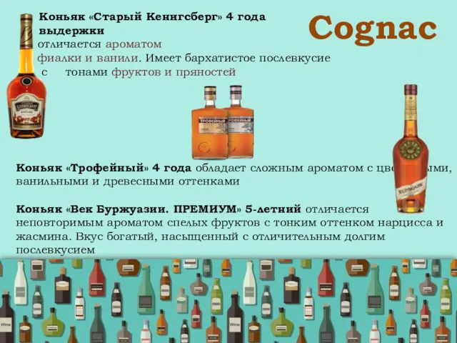 Сognac Коньяк «Старый Кенигсберг» 4 года выдержки отличается ароматом фиалки