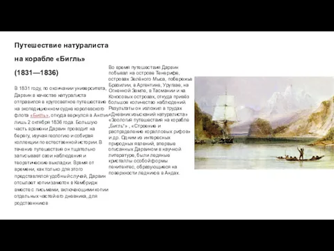 Путешествие натуралиста на корабле «Бигль» (1831—1836) В 1831 году, по