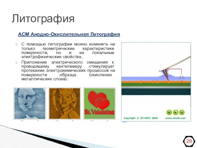 Литография С помощью литографии можно изменять не только геометрические характеристики