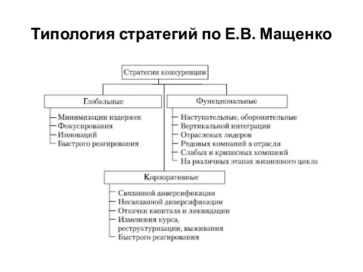 Типология стратегий по Е.В. Мащенко