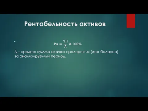 Рентабельность активов