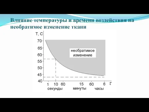 Влияние температуры и времени воздействия на необратимое изменение ткани