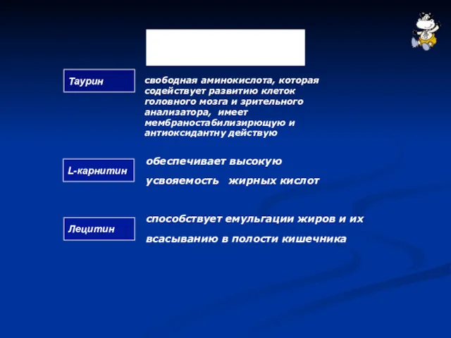 ВСЕ СМЕСИ СОДЕРЖАТ: Таурин свободная аминокислота, которая содействует развитию клеток