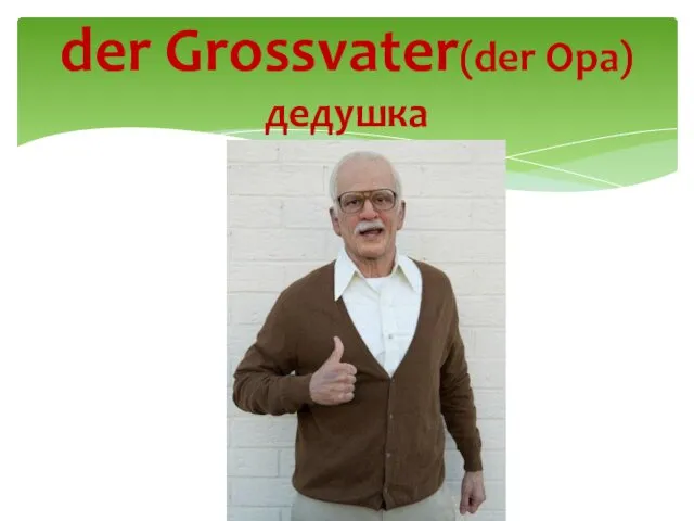 der Grossvater(der Opa) дедушка