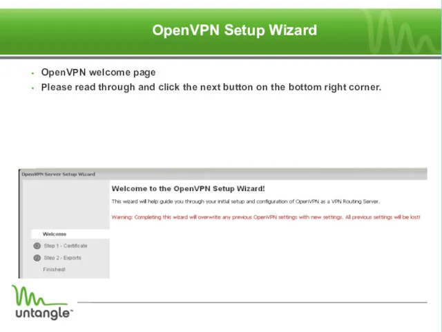 ‏ ‏ OpenVPN welcome page Please read through and click