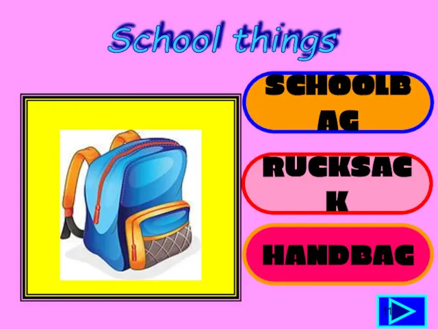 HANDBAG RUCKSACK SCHOOLBAG 11 School things