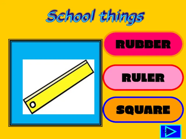 RUBBER RULER SQUARE 12 School things