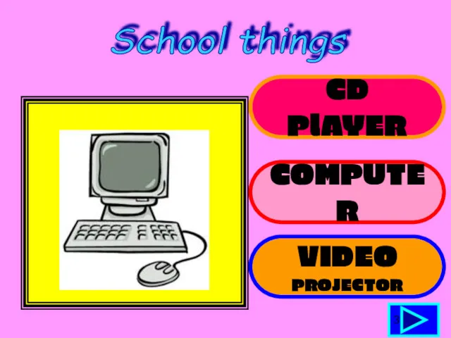 CD PlAYER COMPUTER VIDEO PROJECTOR 3 School things