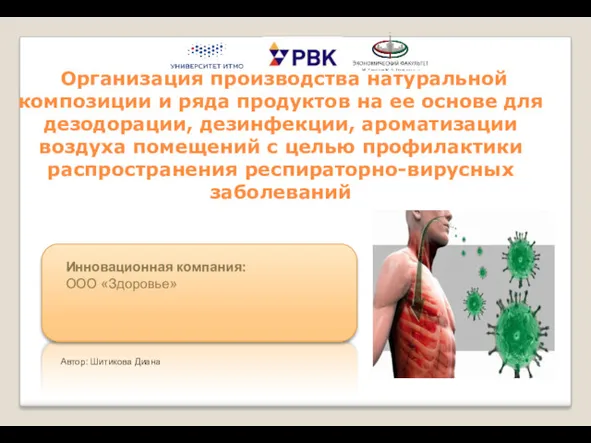 Организация производства натуральной композиции и ряда продуктов на ее основе