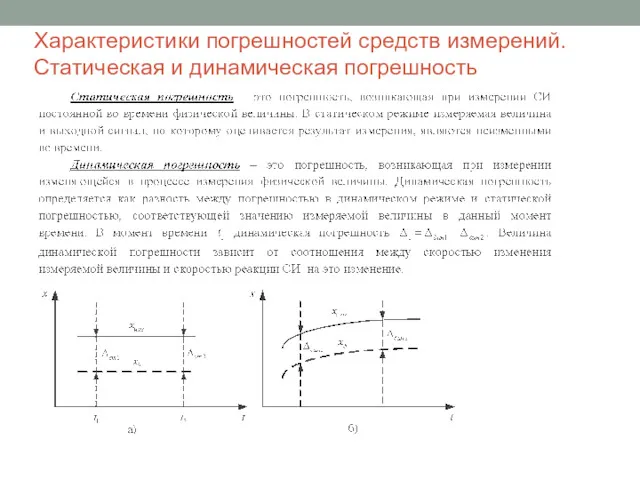 Характеристики погрешностей средств измерений. Статическая и динамическая погрешность