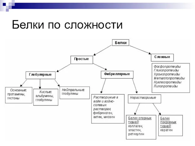 Белки по сложности