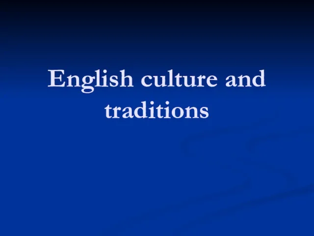 English culture and traditions