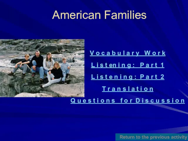 American Families V o c a b u l a