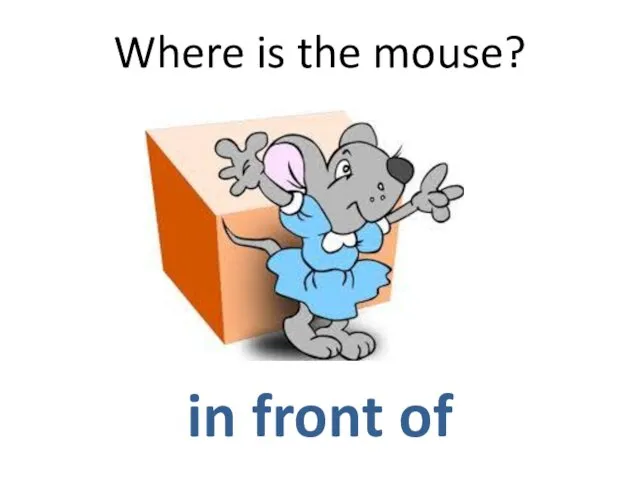 Where is the mouse? in front of