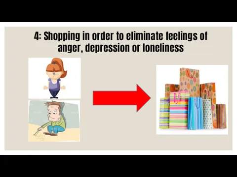 4: Shopping in order to eliminate feelings of anger, depression or loneliness